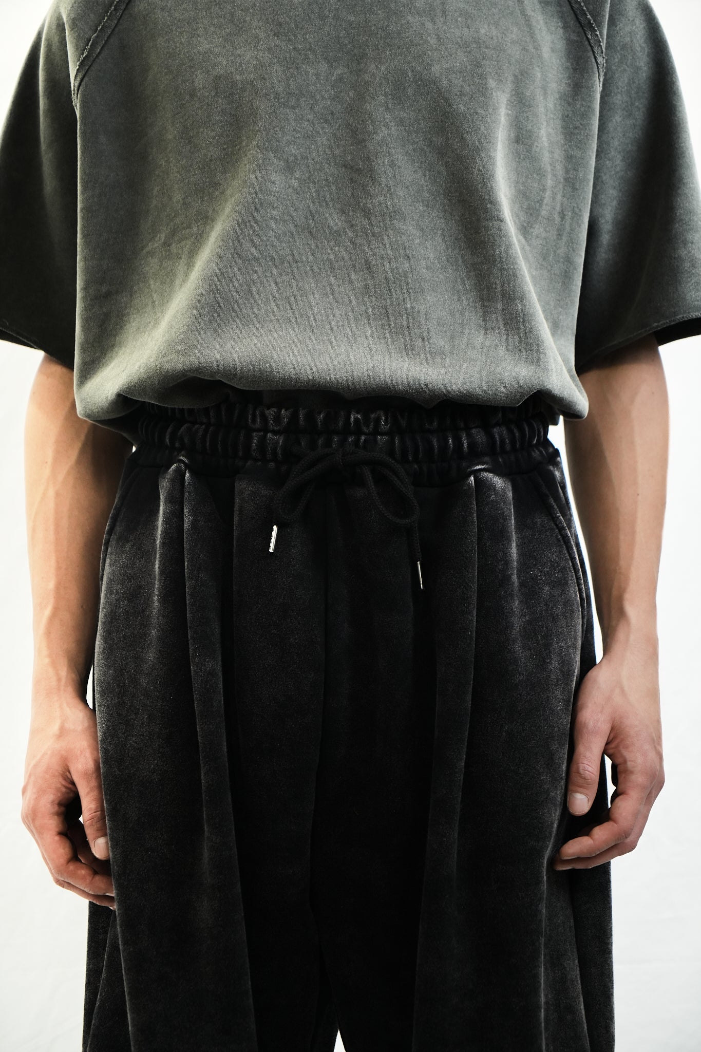 WASHED SWEAT DRAWSTRING PANTS