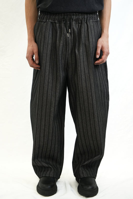 STRIPED TEXTURE DRAWSTRING PANTS