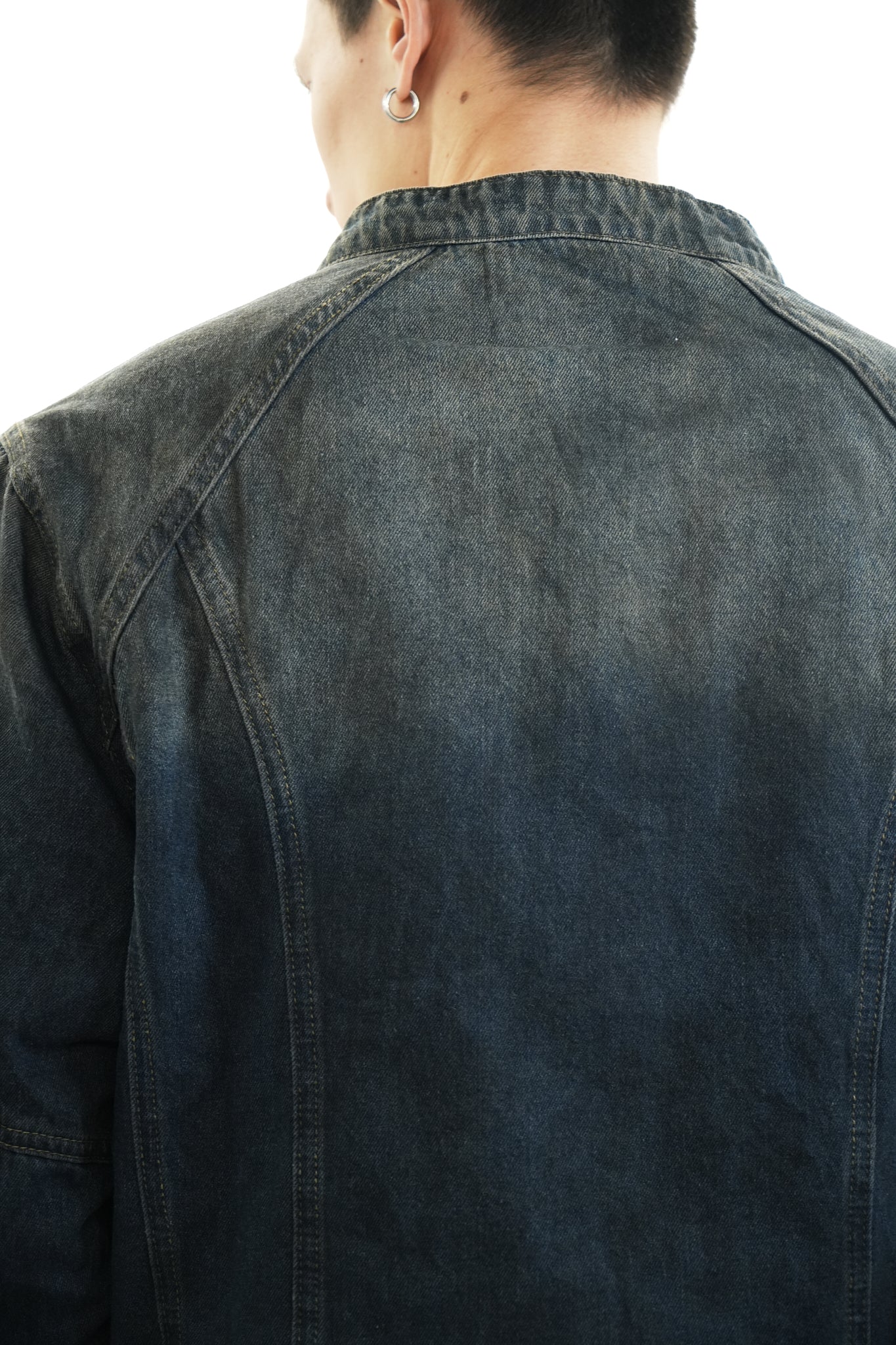 WASHED DENIM ZIP JACKET
