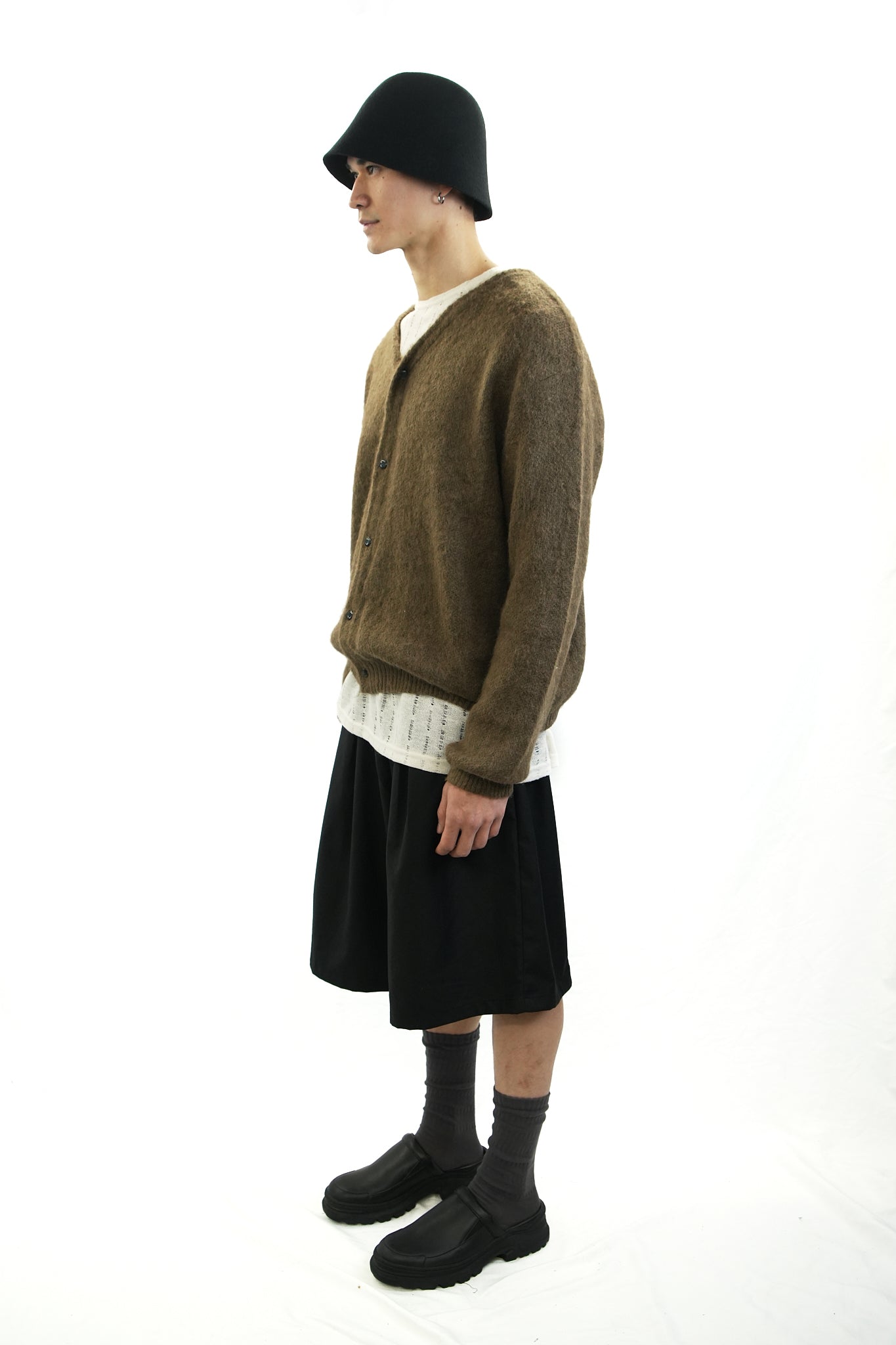 BROWN MOHAIR CARDIGAN