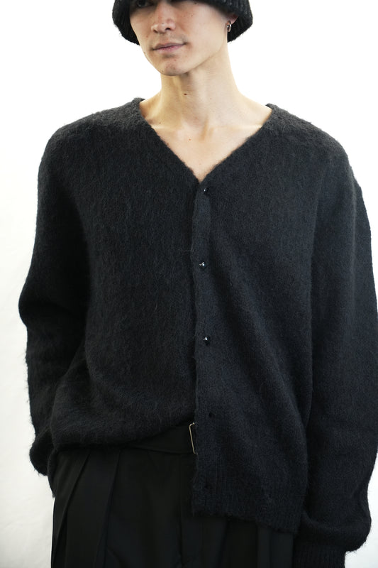 BLACK MOHAIR CARDIGAN