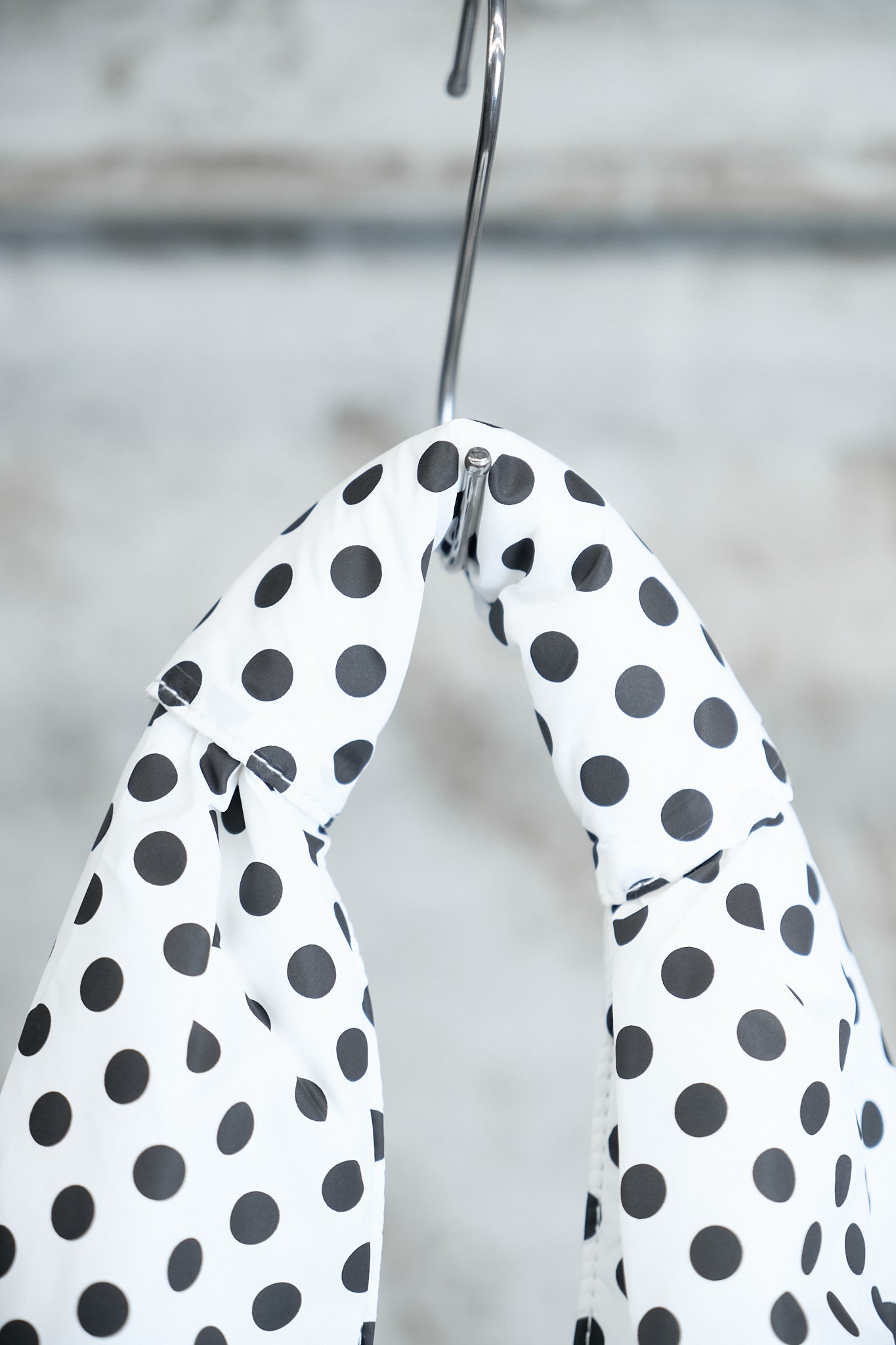 WHITE POLKA DOT TOTE BAG