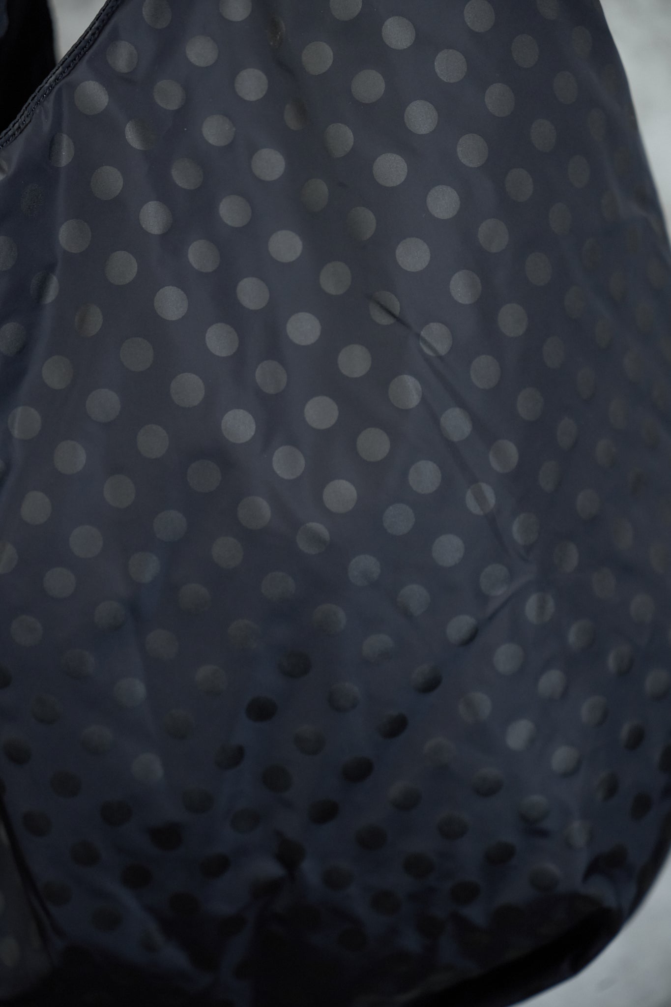 BLACK POLKA DOT TOTE BAG