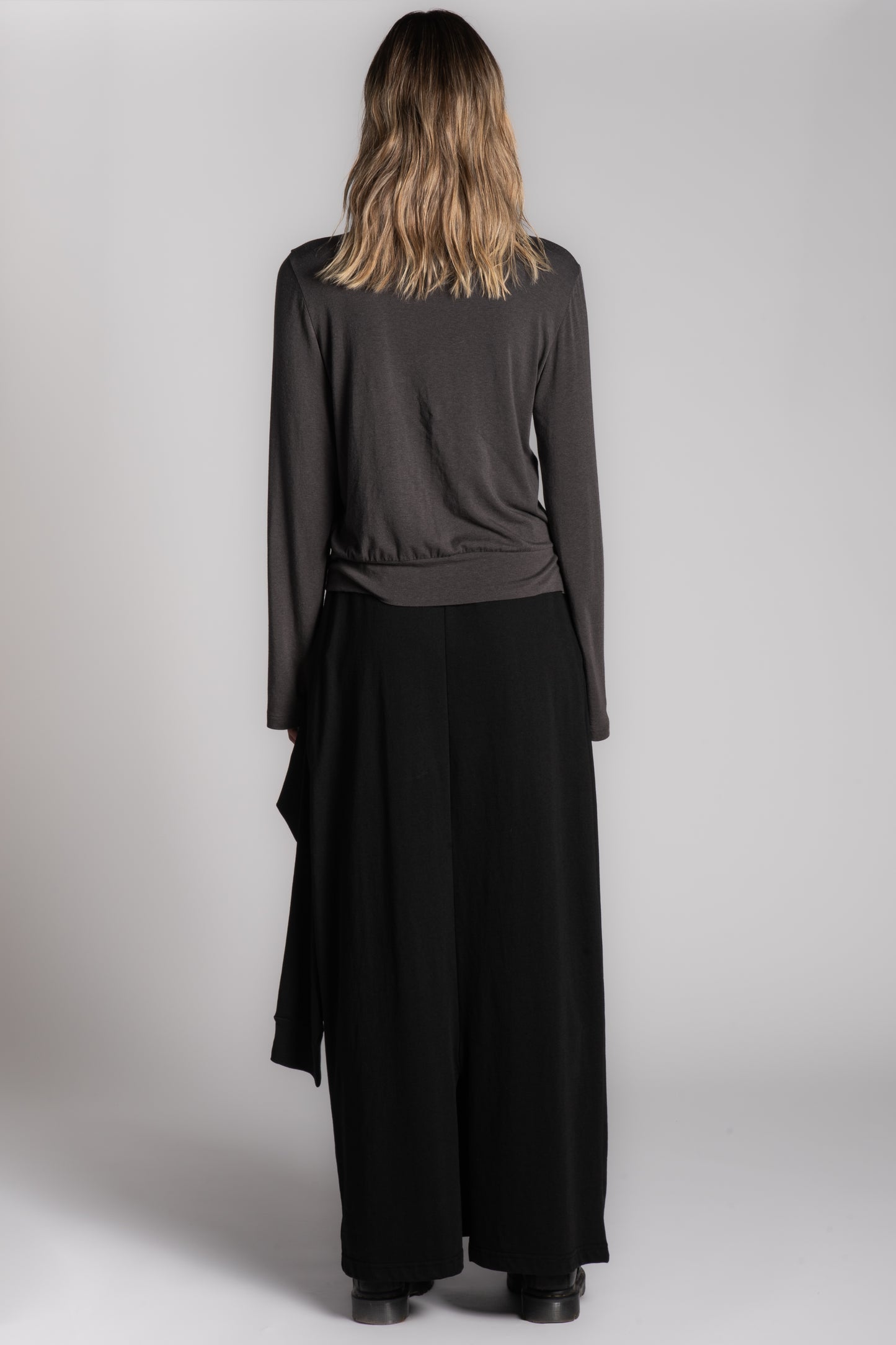 GREY ASYMMETRICAL CARDIGAN