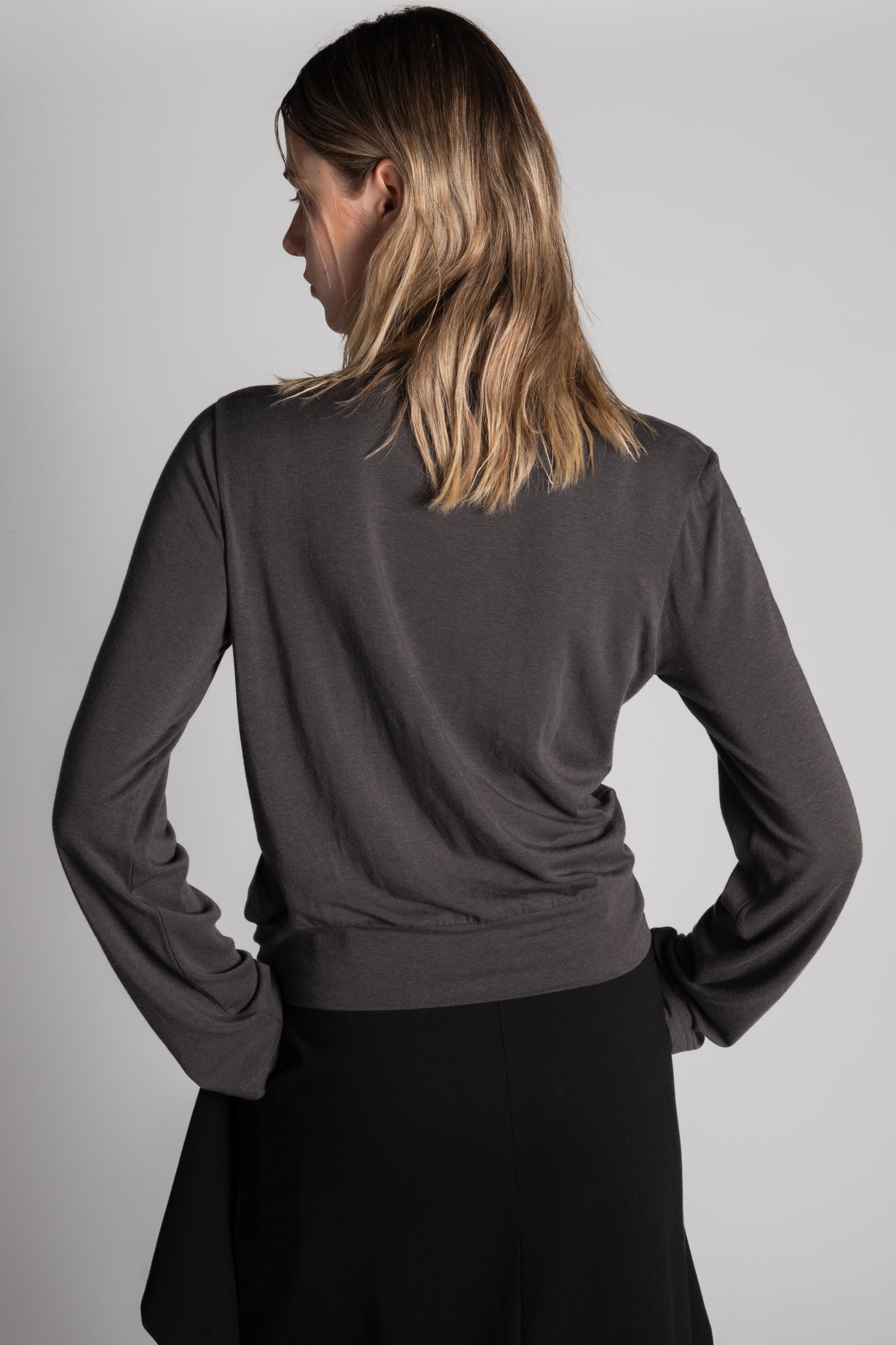 GREY ASYMMETRICAL CARDIGAN