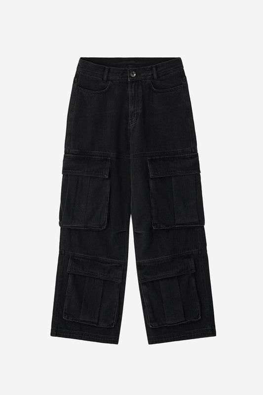UTILITY CARGO WASHED DENIM PANTS (VERSION 2)