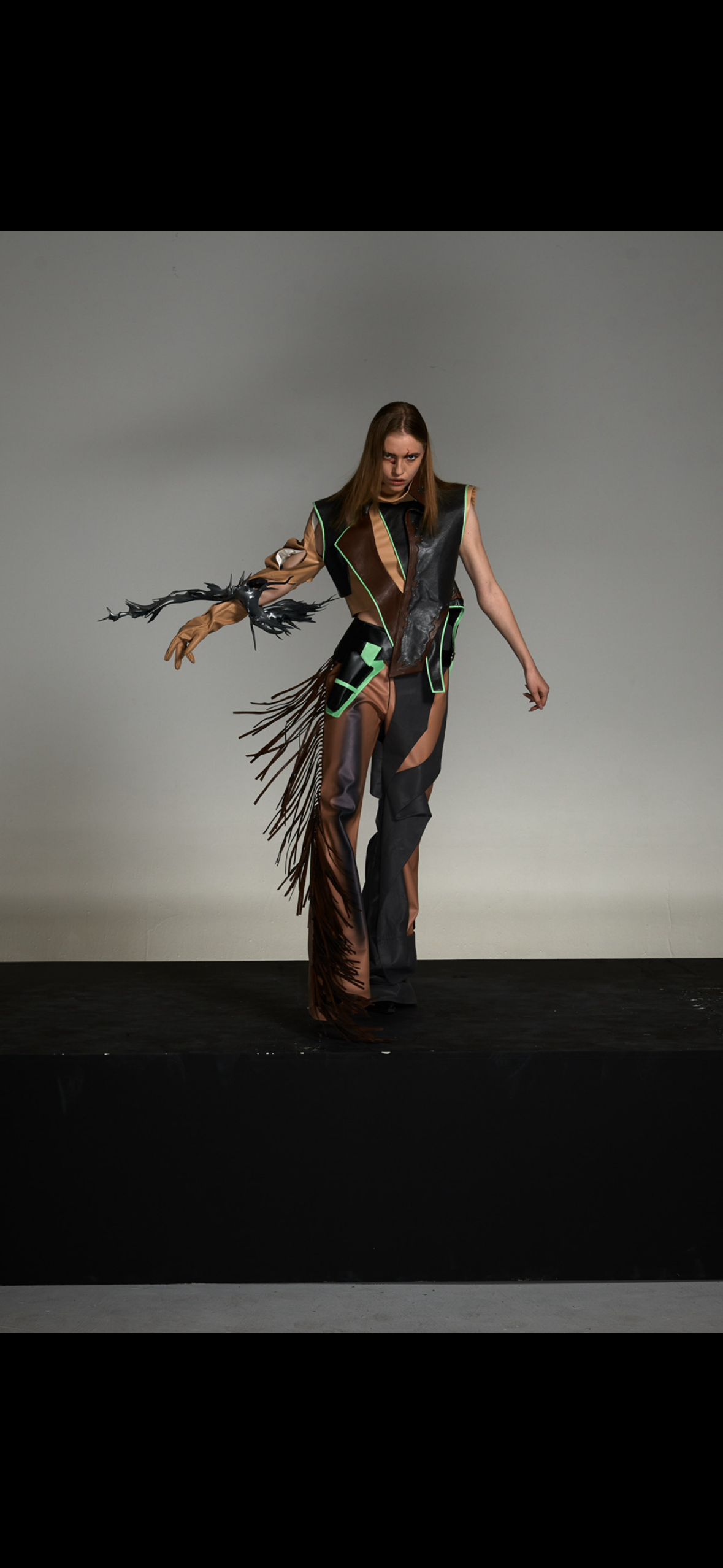 LEATHER PANEL TROUSERS