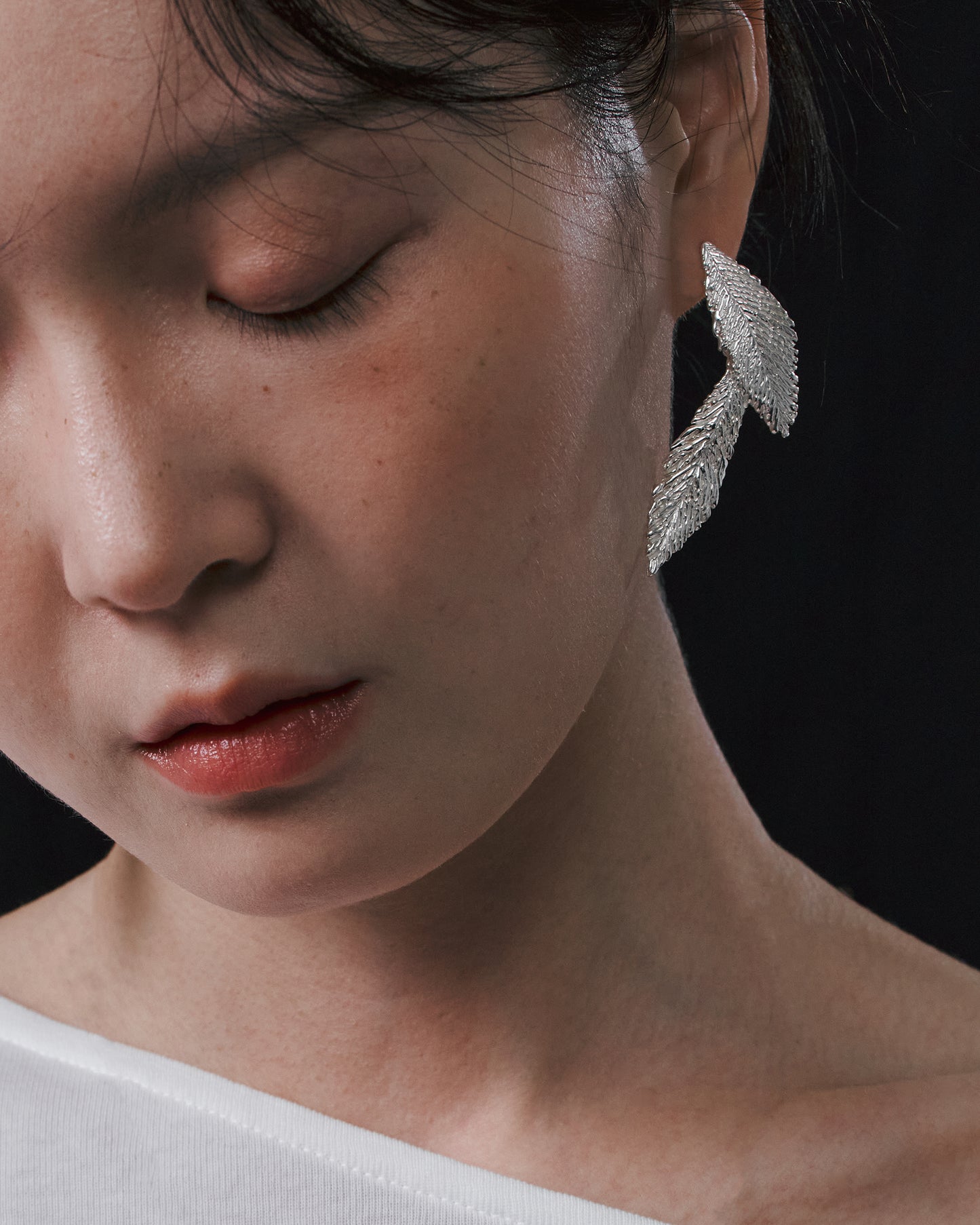 FEATHER EARRING-DOUBLE