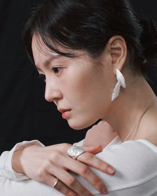 FEATHER EARRING-DOUBLE