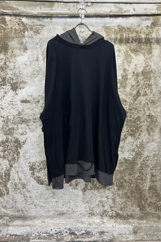 LAYERED DISTRESSED HOODIE