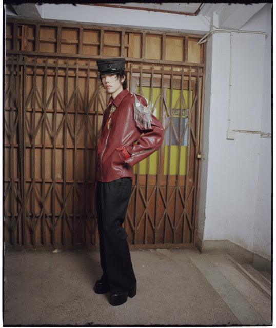 DEEP RED SCIMITAR SLEEVE JACKET