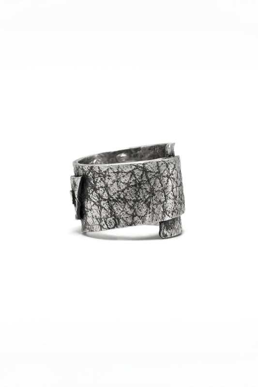 LEATHER WRAP STUD RING + DIAMOND SET