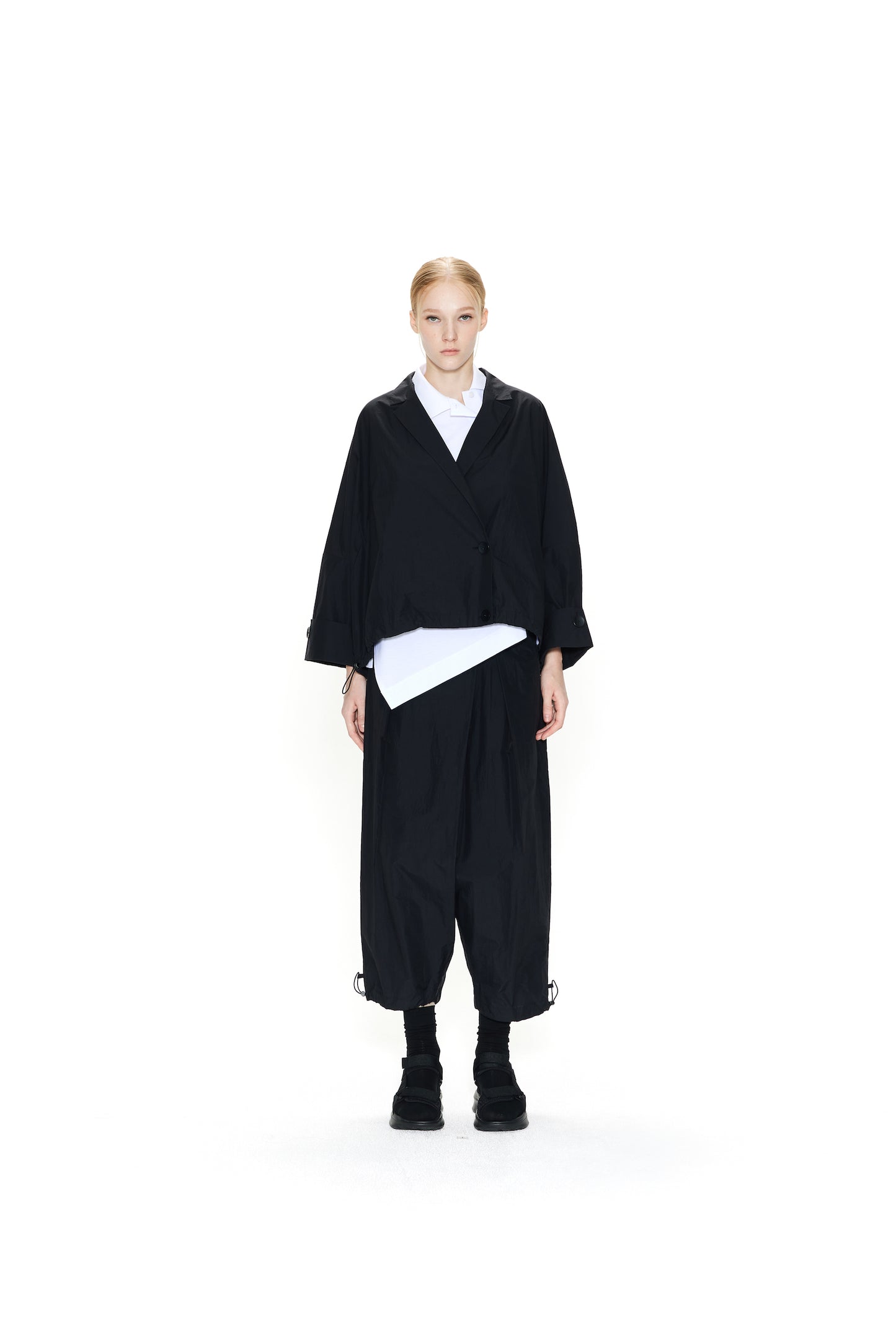 GDeL RECYCLED NYLON WIDE JACKET BLACK