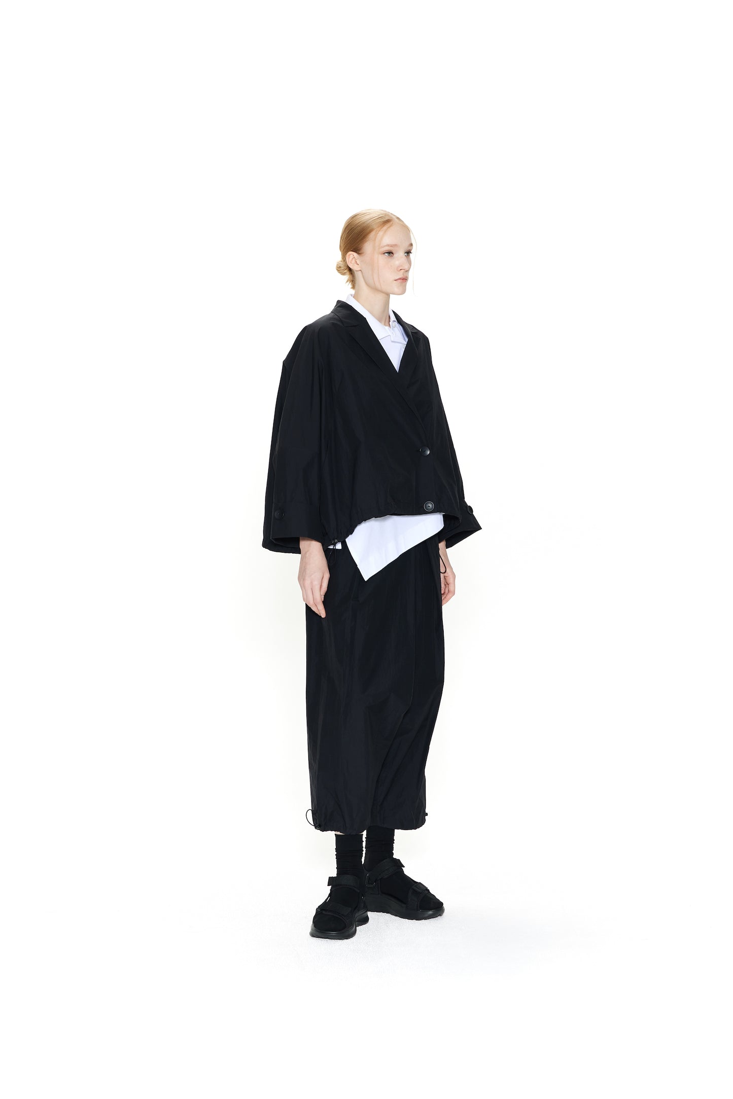 GDeL RECYCLED NYLON WIDE JACKET BLACK