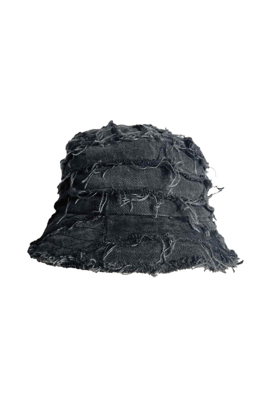 BLACK DENIM BUCKET HAT