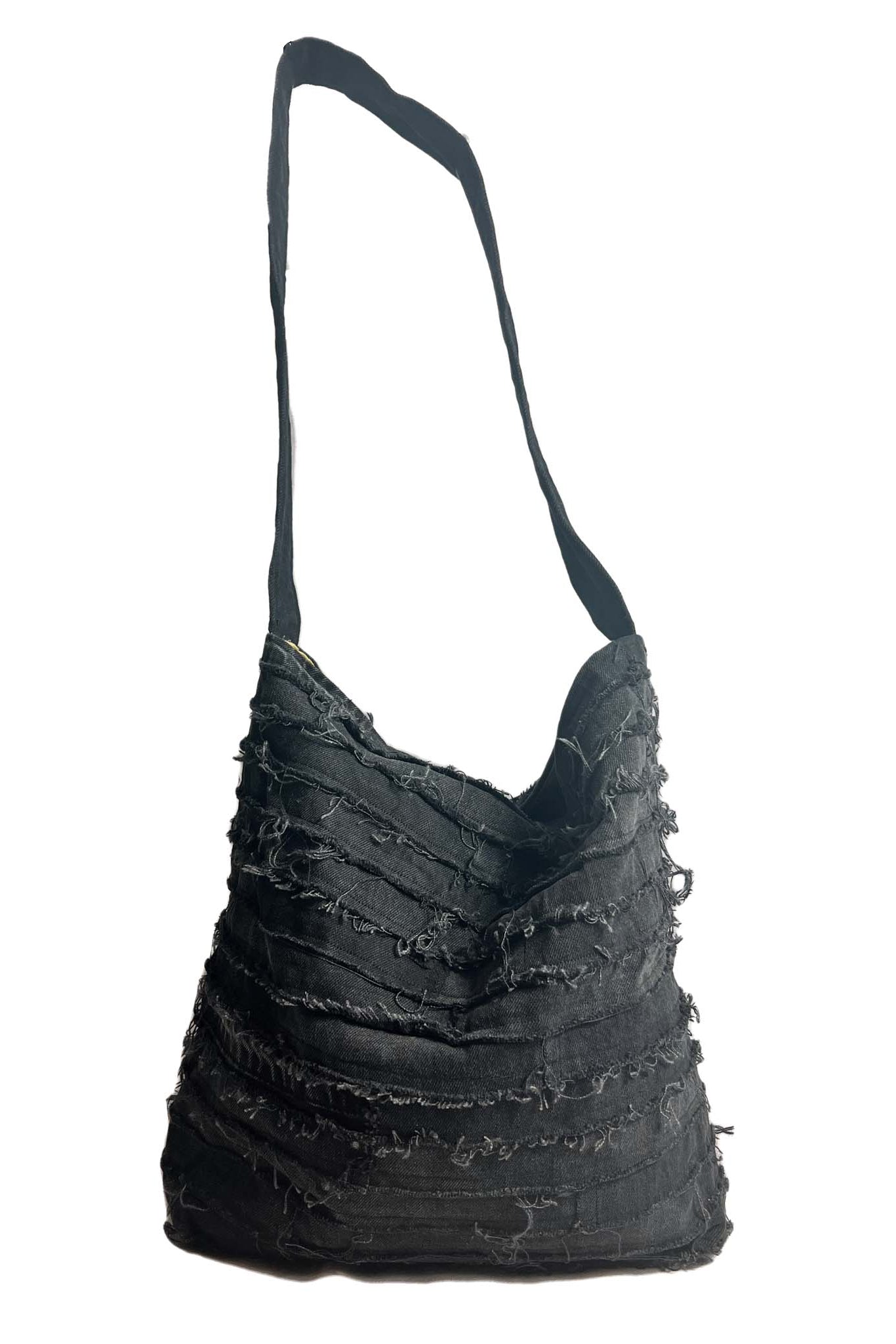 REVERSIBLE SLOUCH DENIM BAG BLACK