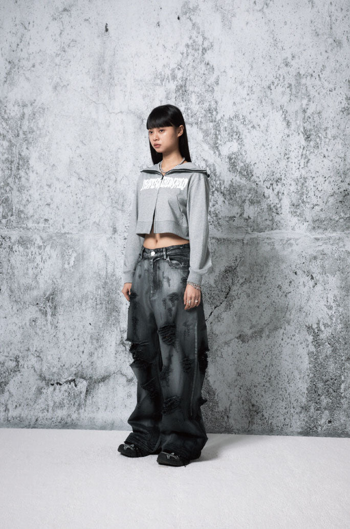 DAMAGE WASHING DENIM PANTS