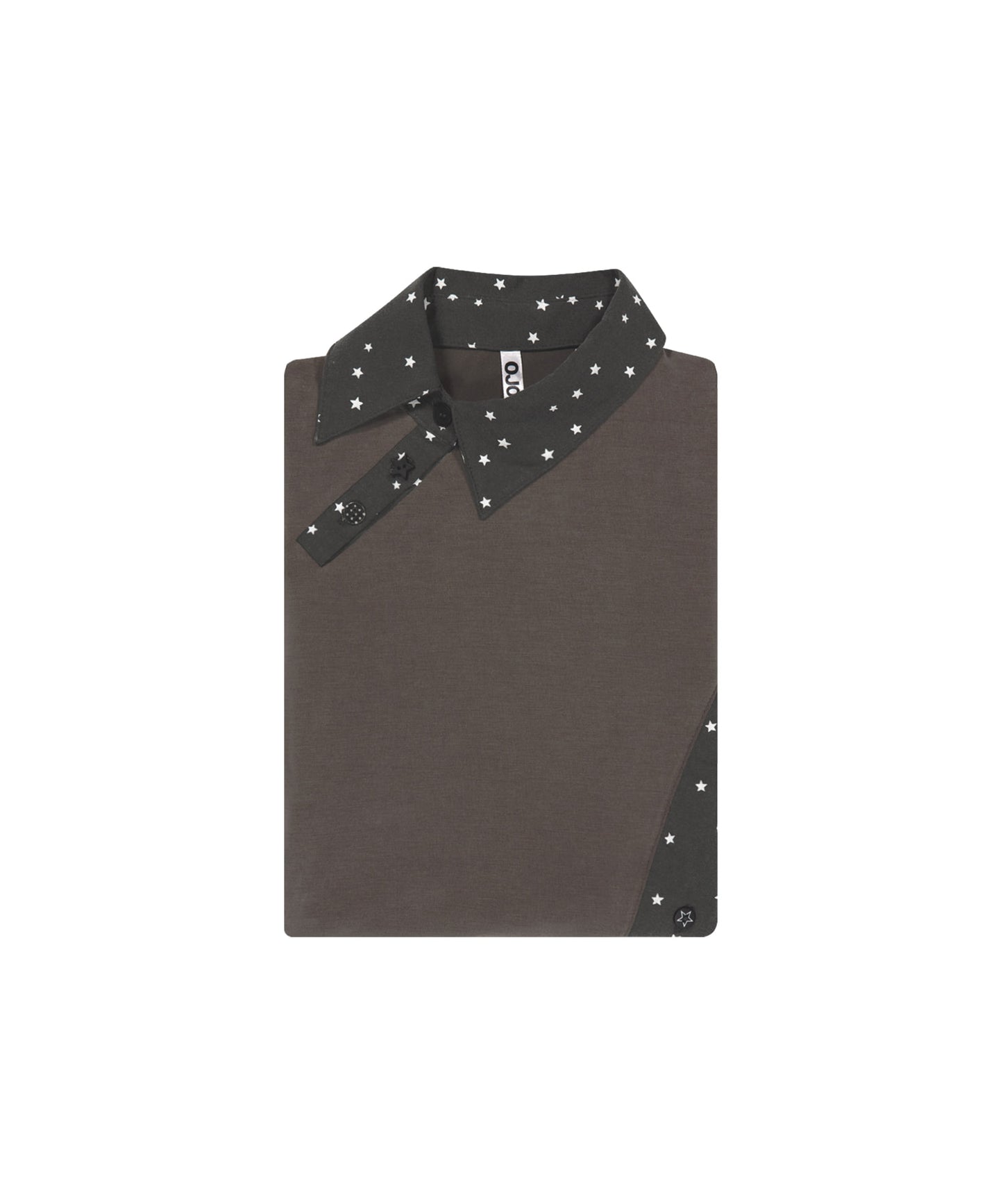 STARCUT JERSEY COLLAR TEE - STONE BROWN