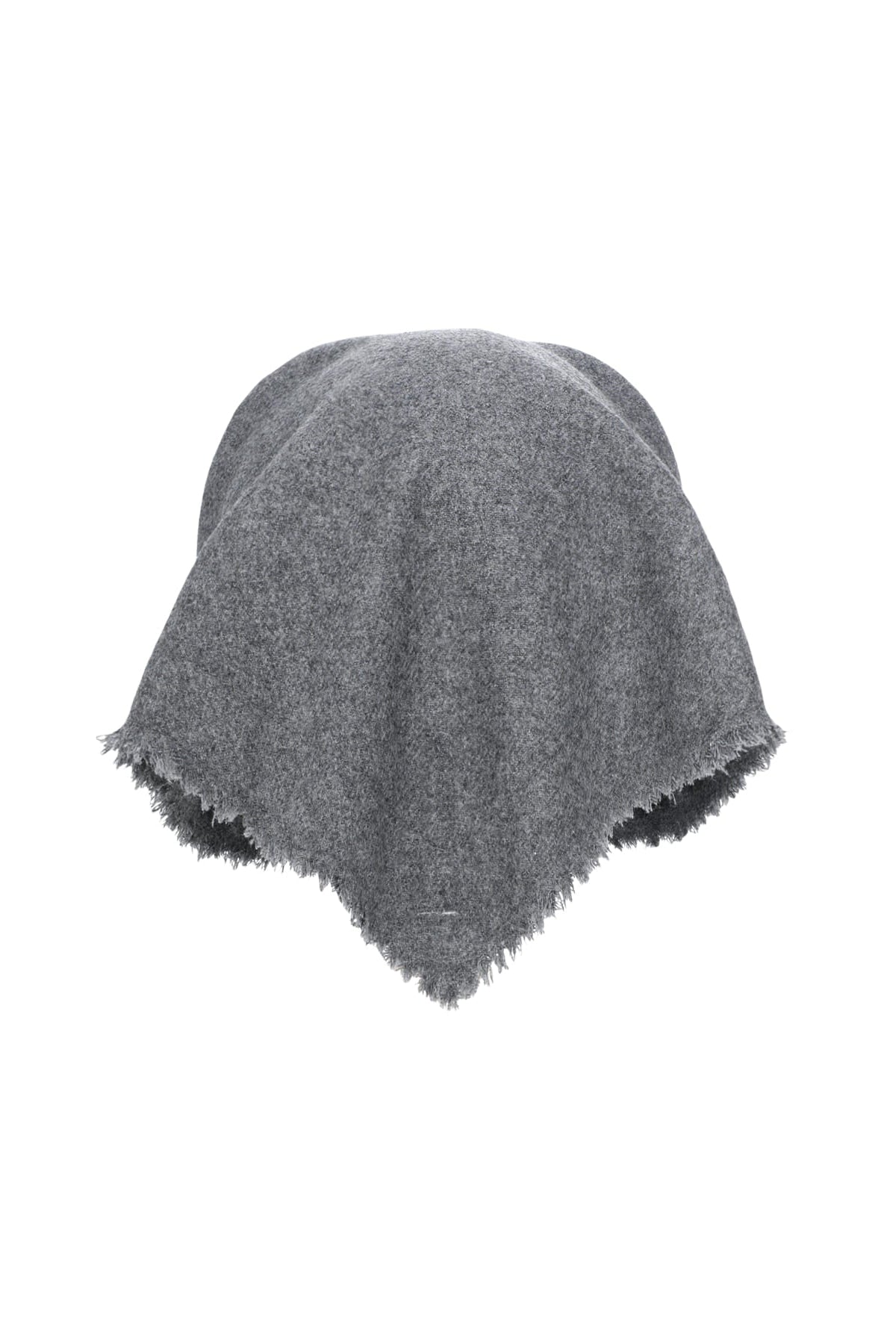 SCARF VEIL WOOL CAP - GREY