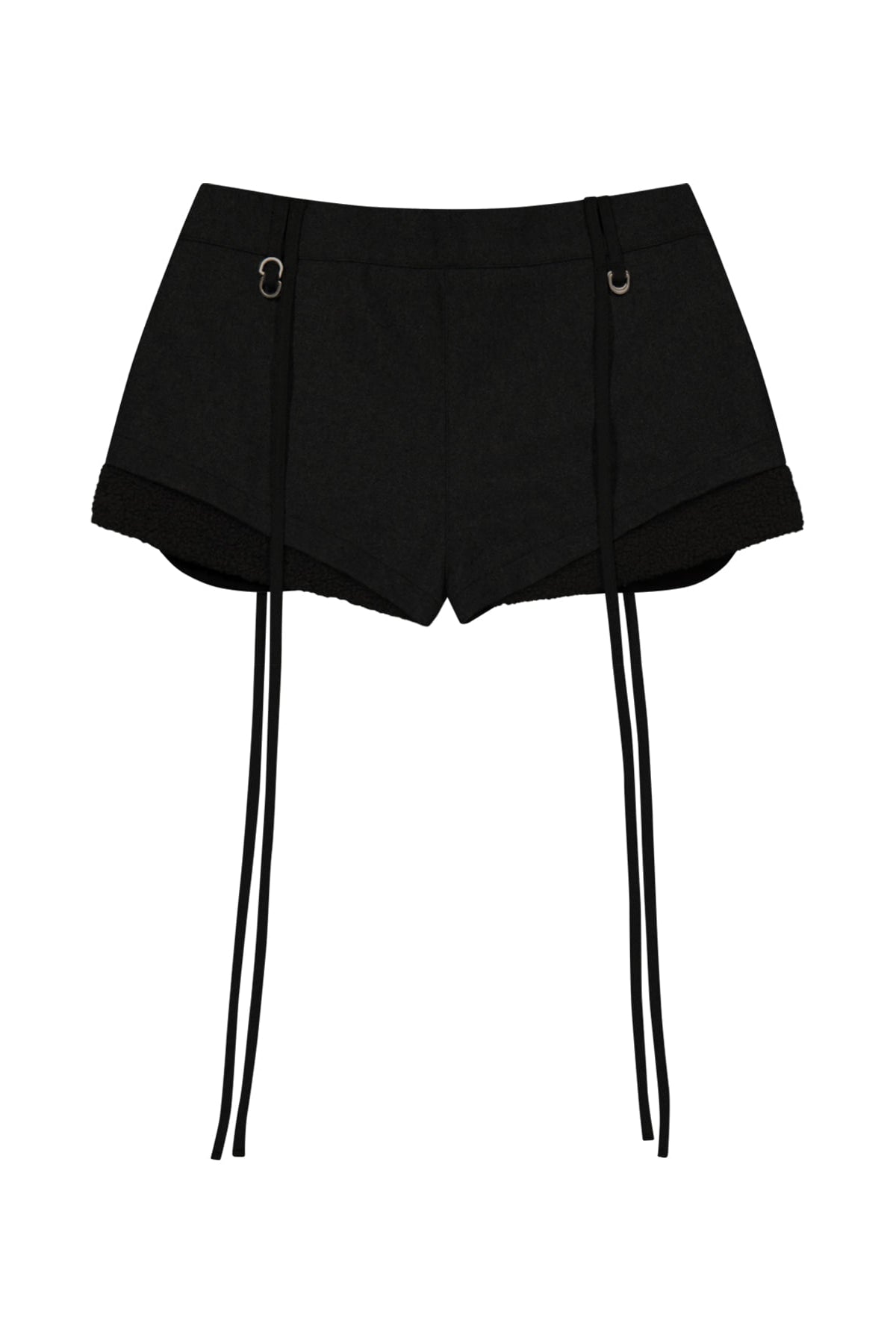 MICRO WOOL SHORTS - BLACK