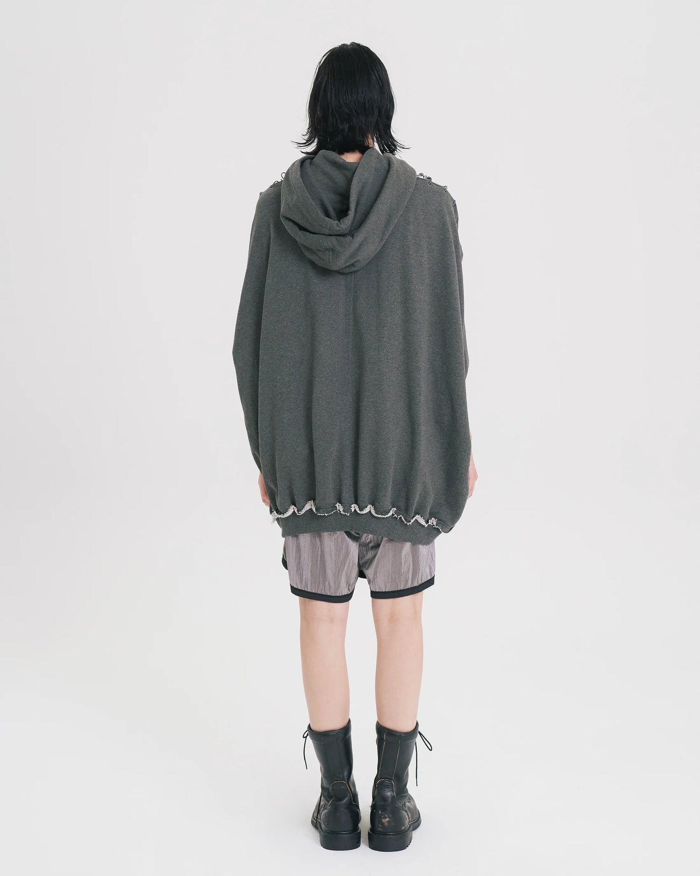 SLEEVELESS SHOULDER STRINGS HOODIE