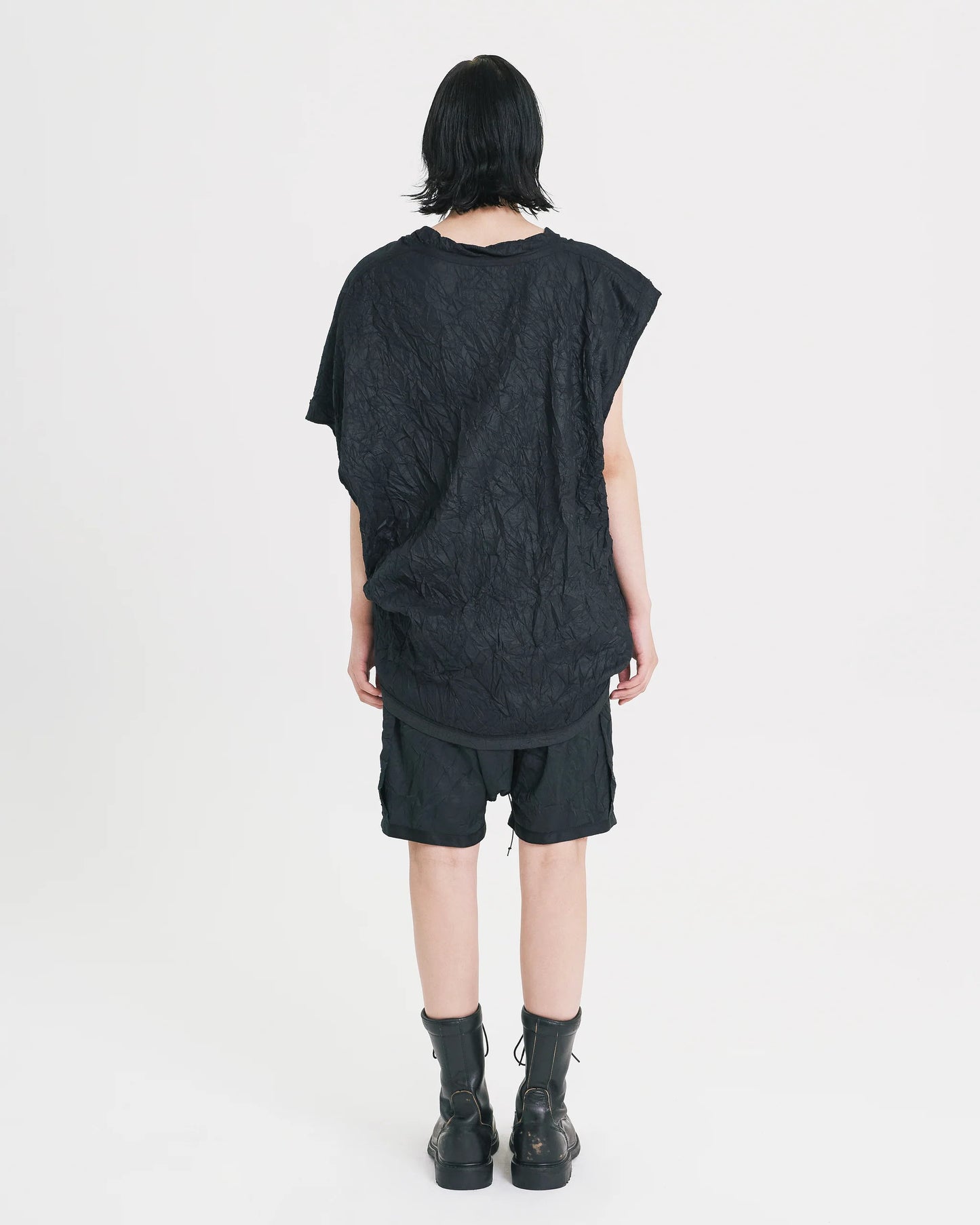 PLEATS INSIDE OUT BAGGY SHORTS