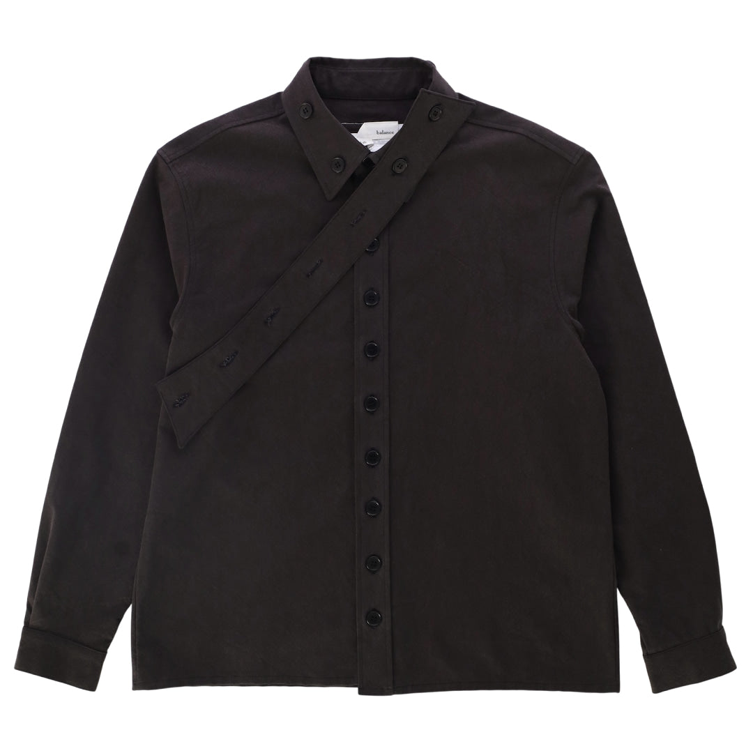 LAYERED COLLARS SHIRTS_VER IMBALANCE(BLACK)