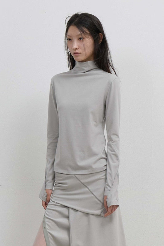 MESH BAND PUFF SLEEVE - MINT GREY