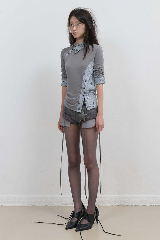 MICRO WOOL SHORTS - GREY
