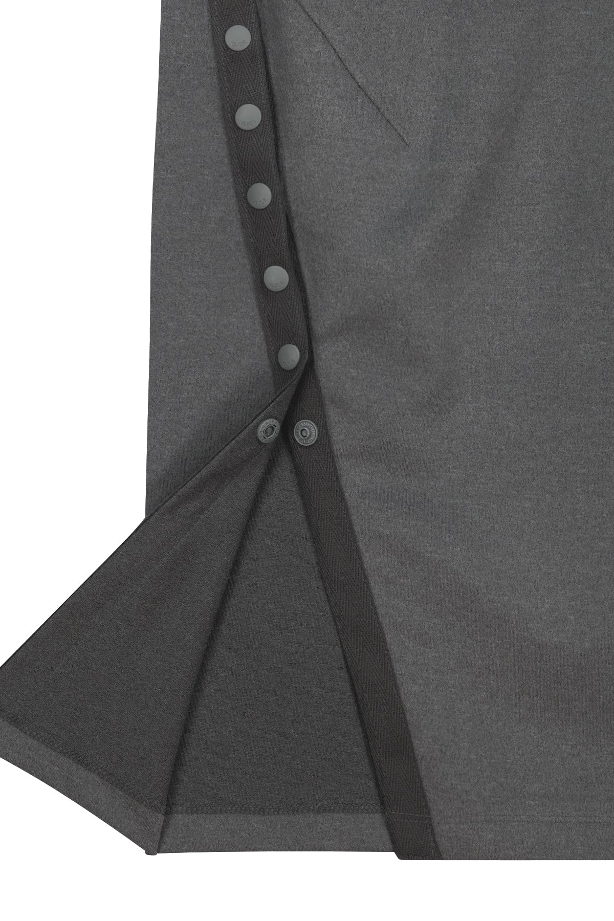 BUTTON SLIT MIDI SKIRT - GREY