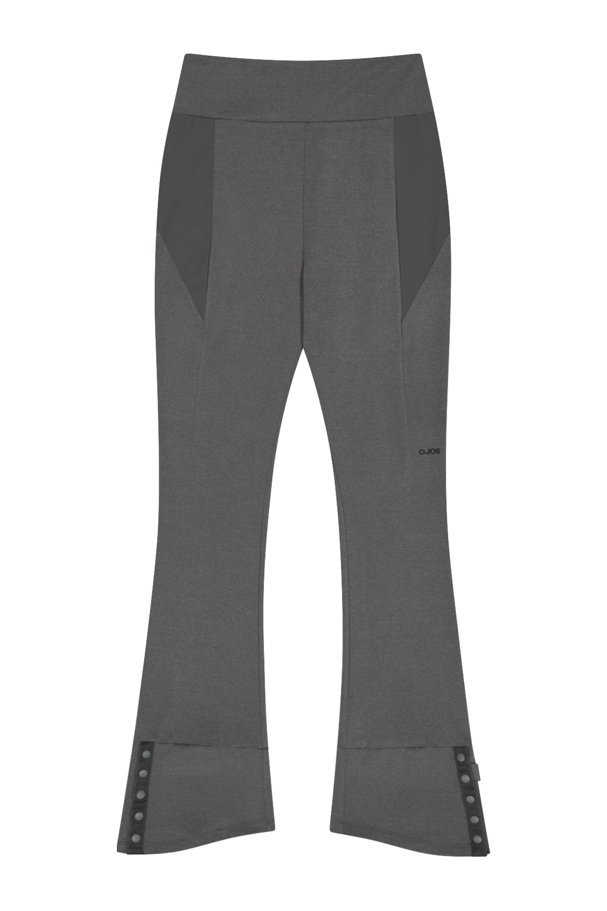 BUTTON SLIT BOOTCUT PANTS - CHARCOAL