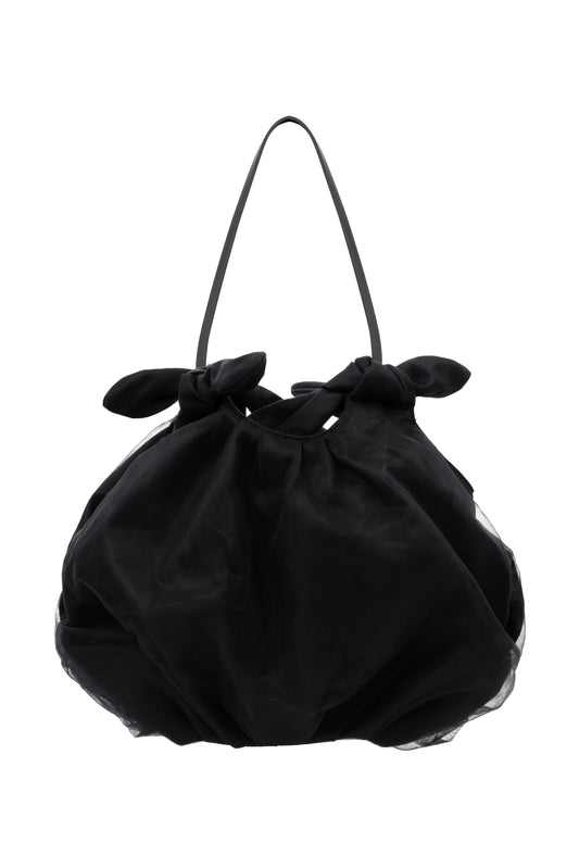 CLOUD RIBBON SHOULDER BAG BLACK