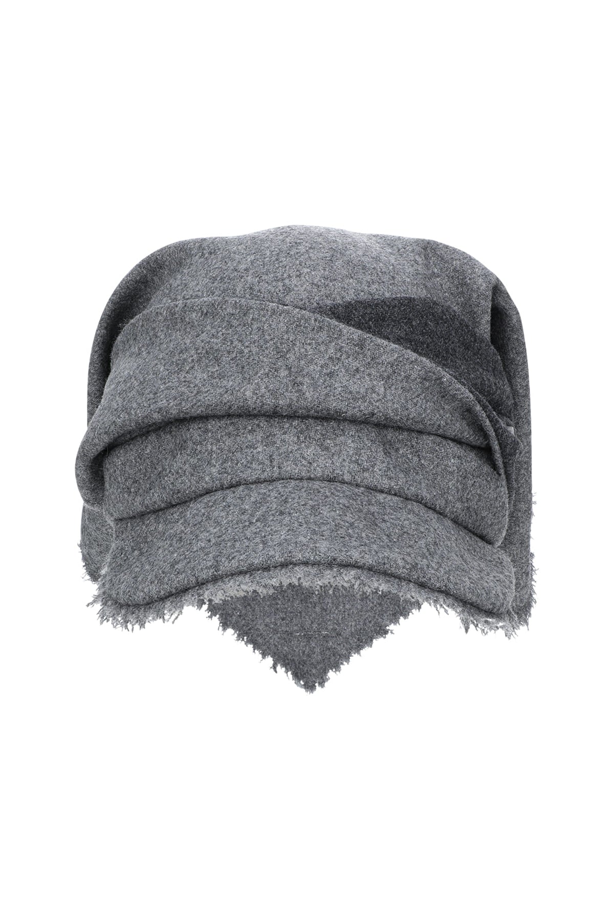 SCARF VEIL WOOL CAP - GREY