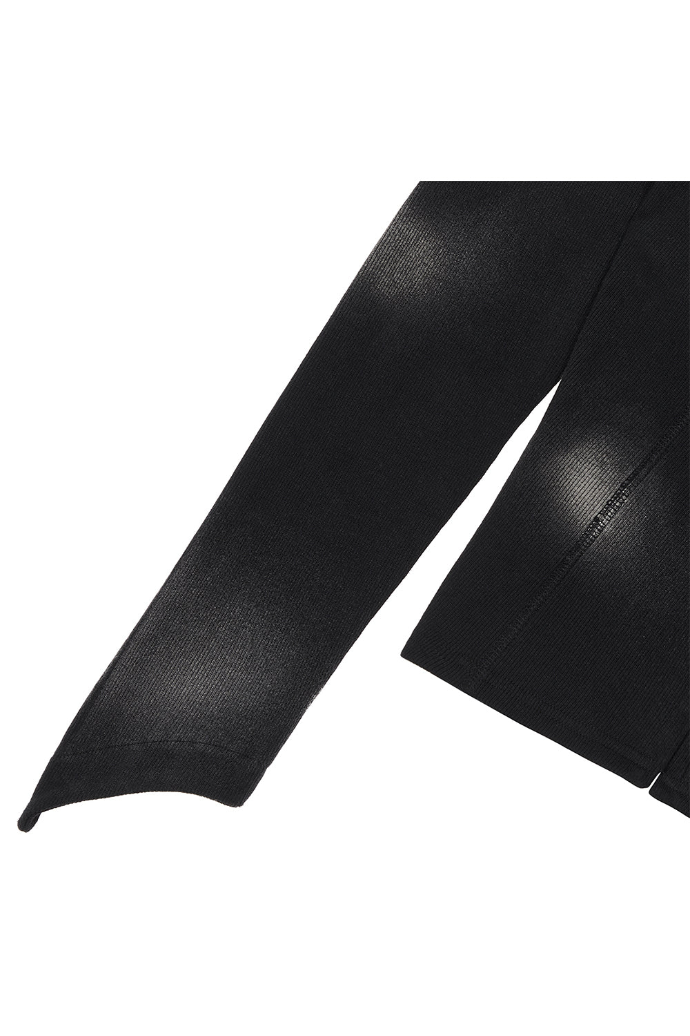 BLEACH WASHED ASYMMETRIC COTTON TOP BLACK