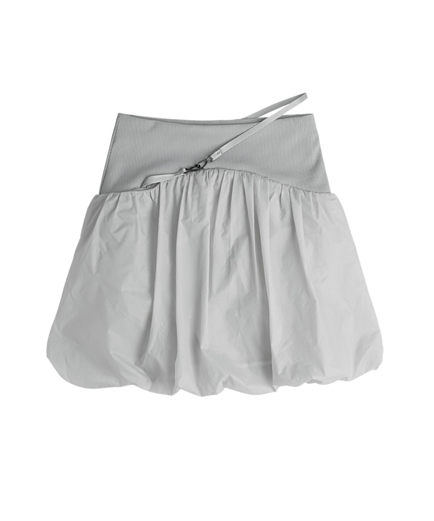 REVERSIBLE MIDI PADDED SKIRT GREY