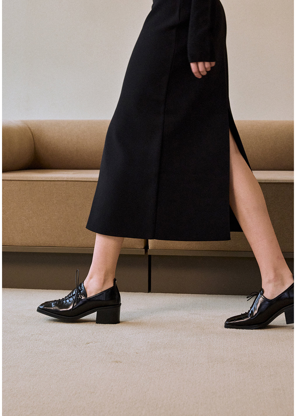 LONDON LOAFER HEEL BLACK