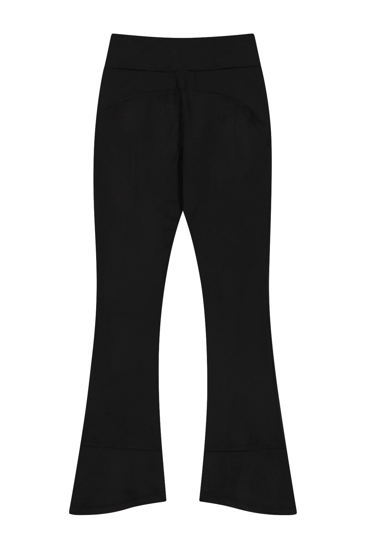 BUTTON SLIT BOOTCUT PANTS - BLACK
