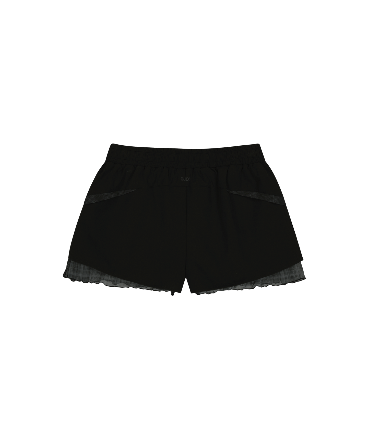 REVERSIBLE PLAID TRACK SHORTS BLACK