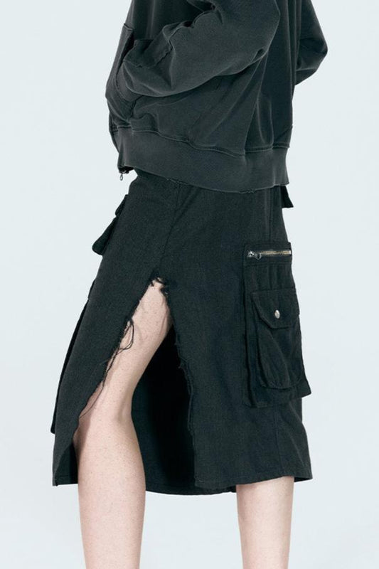 ATYPICAL CARGO MIDI SKIRT CHARCOAL