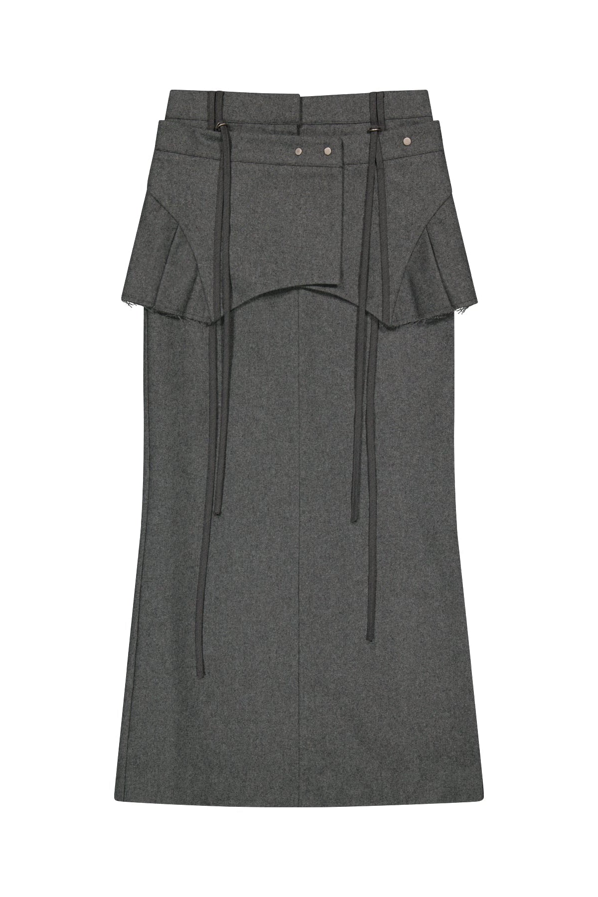 LAYERED WOOL SKIRT - GREY