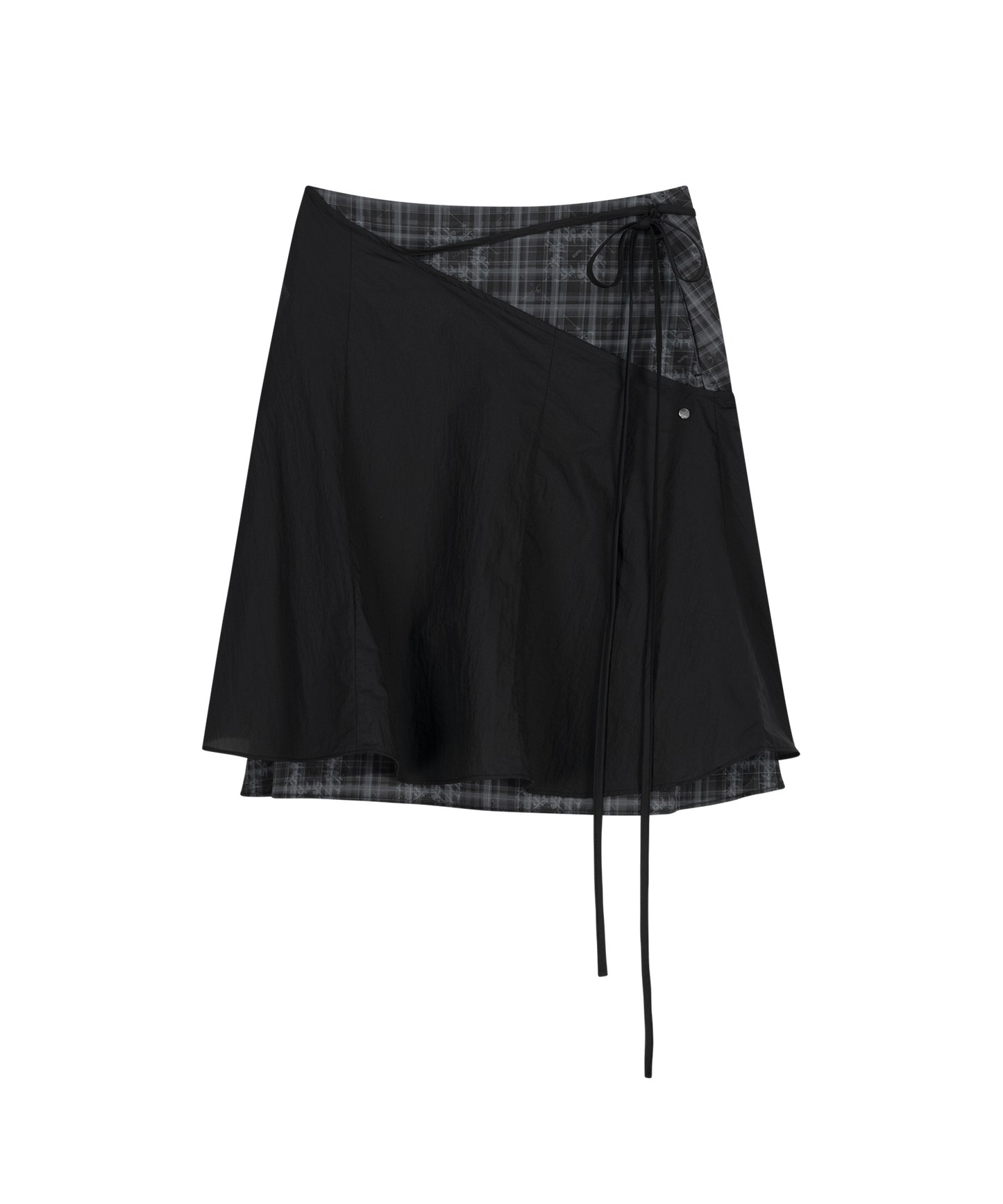 LAYERED STRAP FLARE SKIRT BLACK