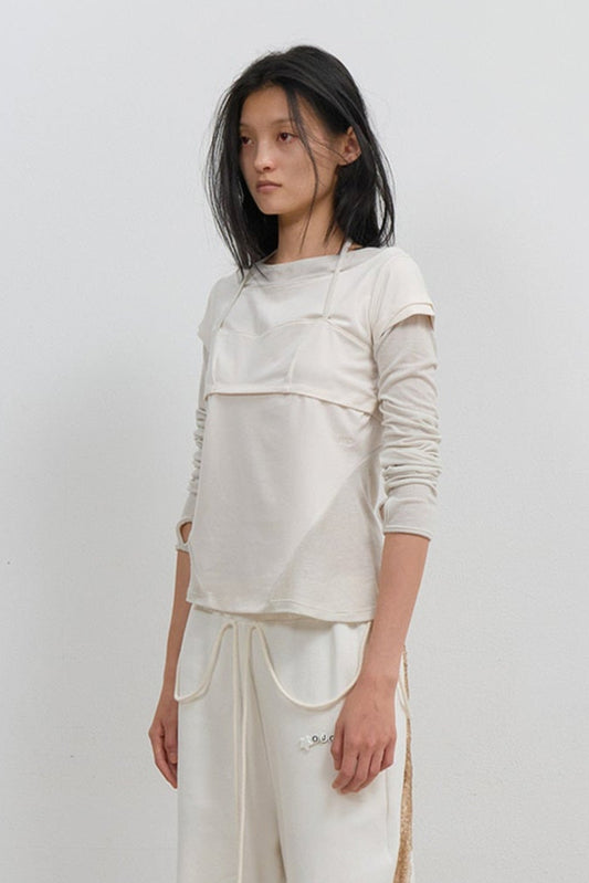 HALTER STRAP LONG SLEEVE - IVORY
