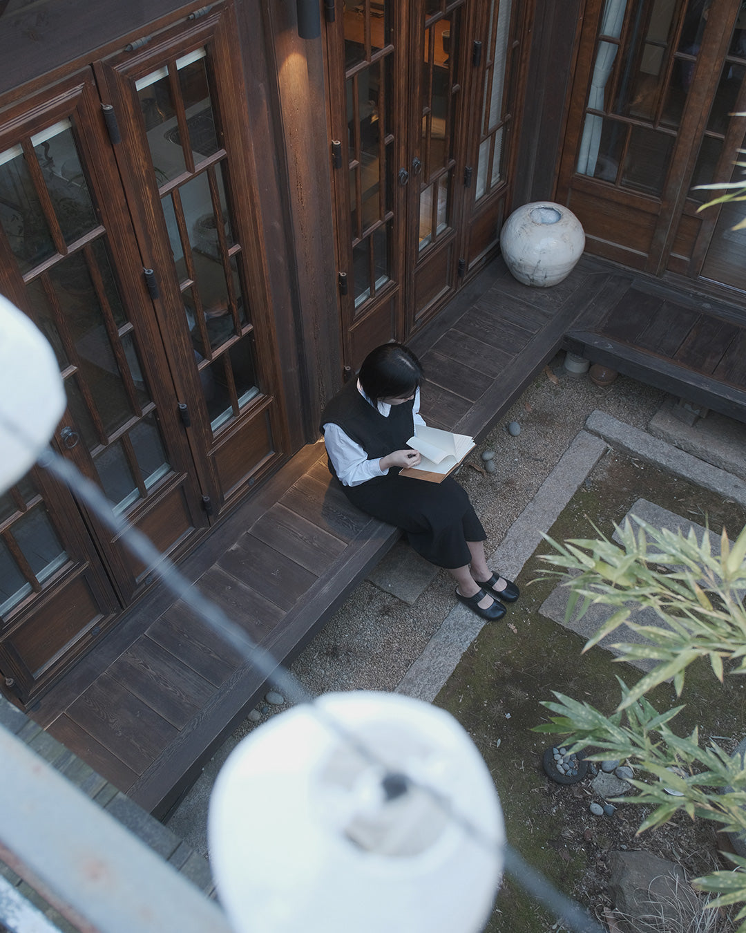 HARUI BLACK MARY JANE TABI FLATS