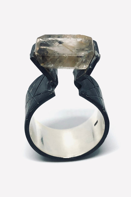 KHEPRI RING OXIDISED SILVER