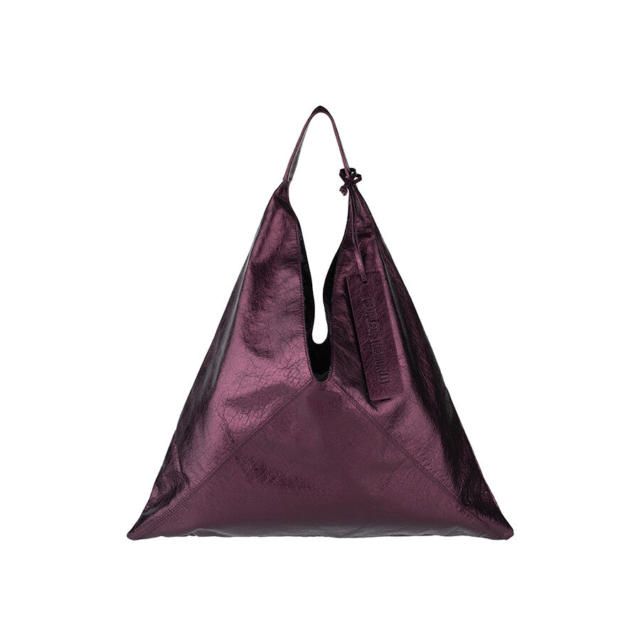 A PACK LEATHER SHOULDER BAG PLUM