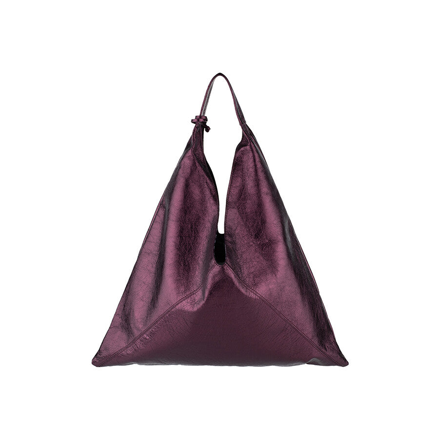 A PACK LEATHER SHOULDER BAG PLUM