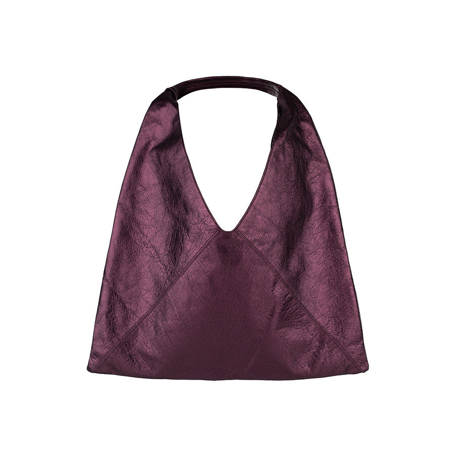 A PACK LEATHER SHOULDER BAG PLUM