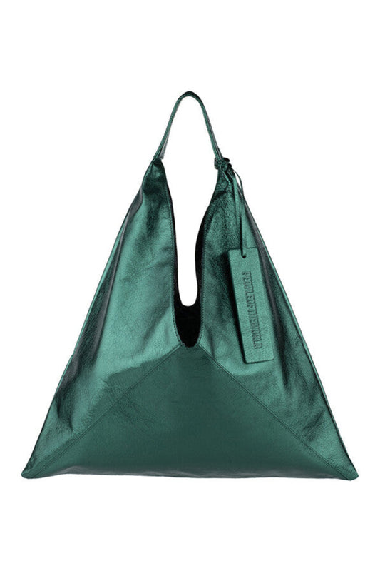 A PACK LEATHER SHOULDER BAG GREEN