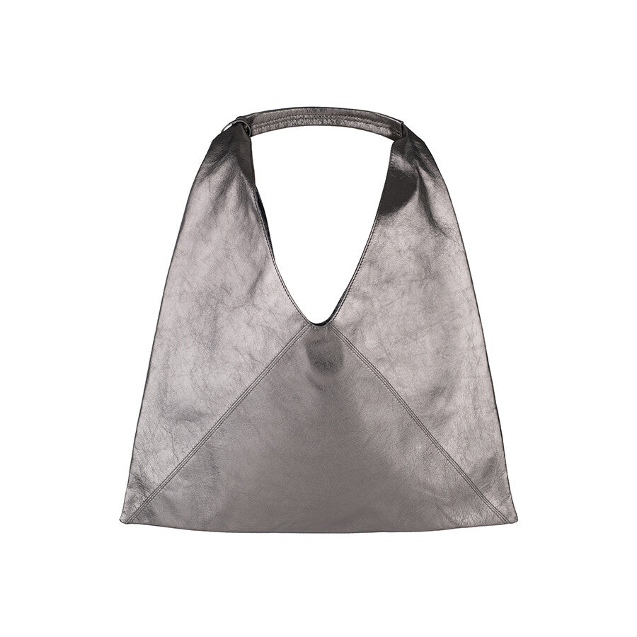 A PACK LEATHER SHOULDER BAG SILVER