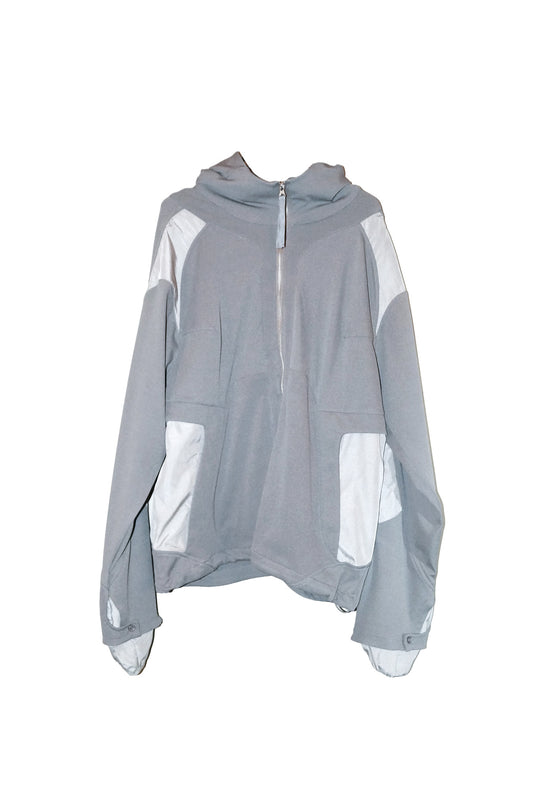 TECHNICAL CONTRAST-PANEL HALF-ZIP HOODIE